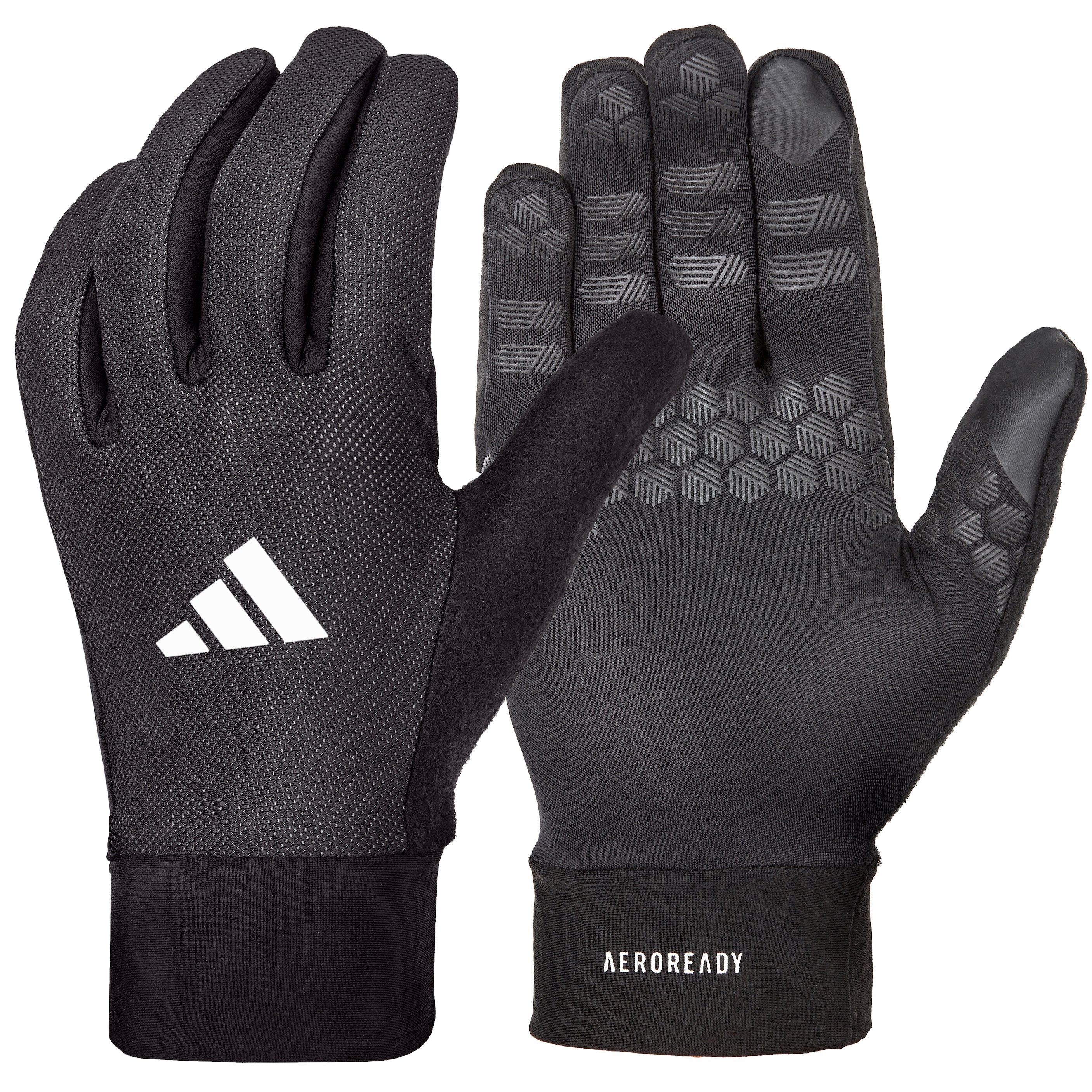 adidas Full-Finger Essential Gloves black front and back